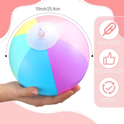 MiniInflat 12 Pcs Pastel Inflatable Beach Balls Bulk Pastel Color Jumbo Big Beach Balls Baby Shower Birthday Summer Swimming Party Decorations Favor Water Games10 InchMacaron Color - Image 5