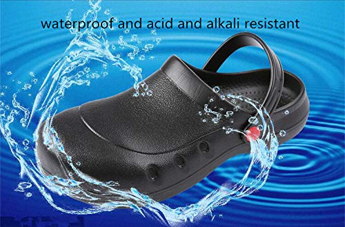 cdsnxore Men or Women Kitchen and Chef Shoes Safety Work Steel Toe Clog Black (Black, Adult, Men, 7, Numeric, US Footwear Size System, Wide) - Image 3