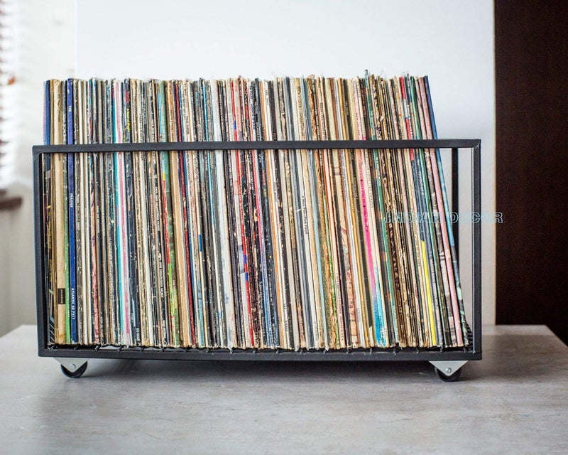 INDIAN DECOR INDIAN DECOR LP STORAGE CRATE MAGAZINE STORAGE CRATE GARAGE STORAGE IDEAS BLACK  - Image 5