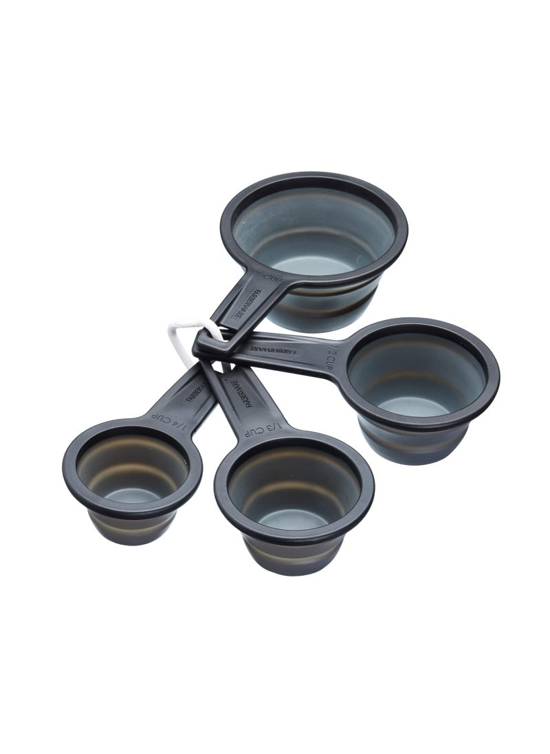 Master Class MasterClass KitchenCraft Smart Space NonStick Collapsible Measuring Cups BlackGrey Pack of 4 