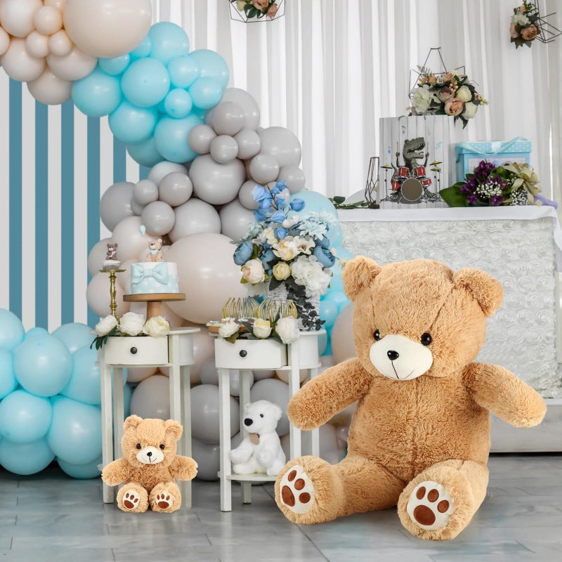 Liliful 2 Pcs 39 Inch Large Plush Bear Stuffed Animal Cute Giant Mommy and Baby Bear Light Brown Toy for Christmas Birthday Baby Shower Favors - Image 5