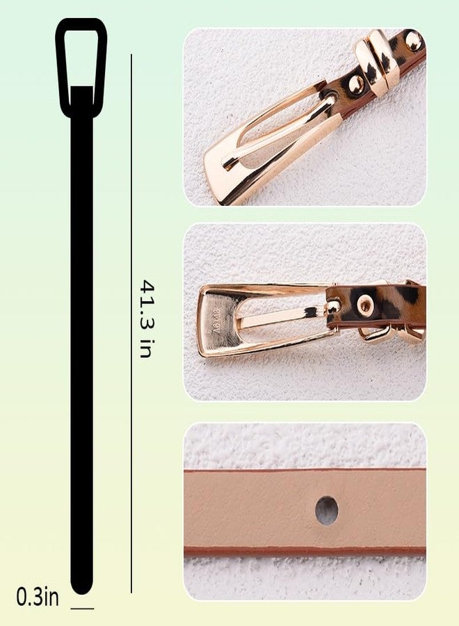 أحزمة رفيعة بنقشة جلد النمر الكلاسيكية للفساتين والجينز، حزام رفيع قابل للتعديل بنقشة جلد النمر للنساء والفتيات، أحزمة رعاة البقر الغربية الكلاسيكية لإطلالات الحفلات الموسيقية للنساء والفتيات، حزام جنوب غربي من حقبة الألفية الجديدة للتنانير والسراويل - Image 2