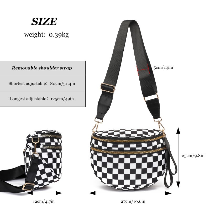 Myhozee Crossbody Bags for Women Nylon Fanny Packs Cross Body Bag for Woman Leopard Belt Bum Bags Sling Bag Crossbody Purses for Women Mom Purse Fashion Waist Packs, Brown - Image 4