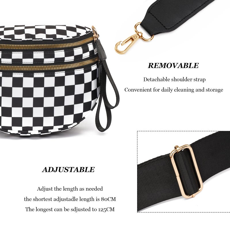 Myhozee Crossbody Bags for Women Nylon Fanny Packs Cross Body Bag for Woman Leopard Belt Bum Bags Sling Bag Crossbody Purses for Women Mom Purse Fashion Waist Packs, Brown - Image 3