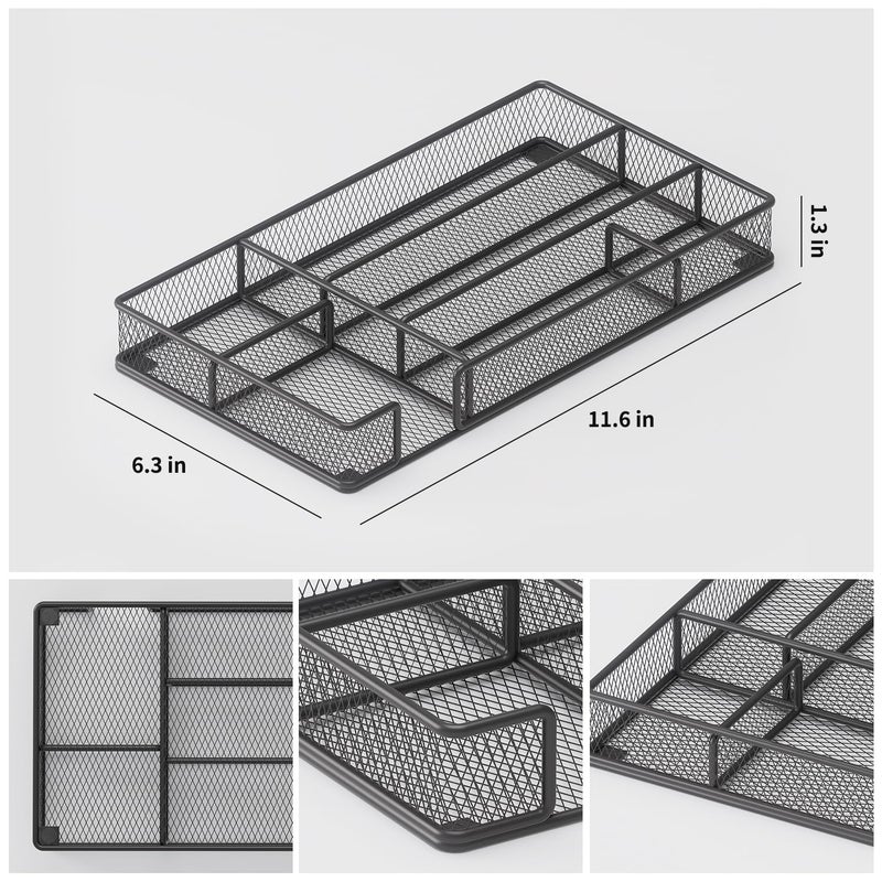 Becomrock Desk Drawer Organizer Tray, Office Drawer Organizer, Workspace Organizers, Suitable for Tools, Pencils, Office Supplies Storage (Black) - Image 4