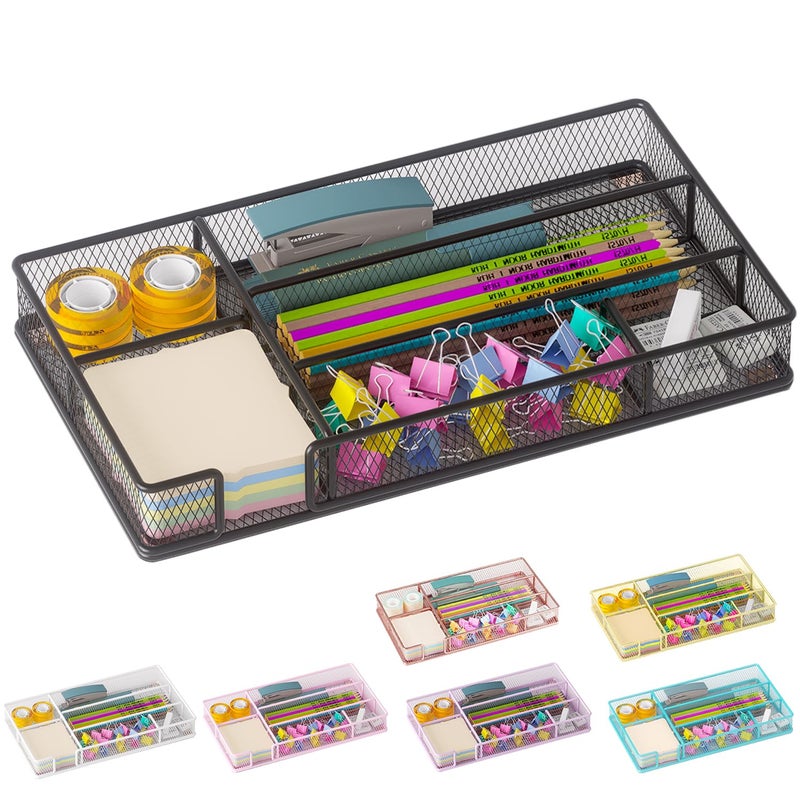 Becomrock Desk Drawer Organizer Tray, Office Drawer Organizer, Workspace Organizers, Suitable for Tools, Pencils, Office Supplies Storage (Black) - Image 1