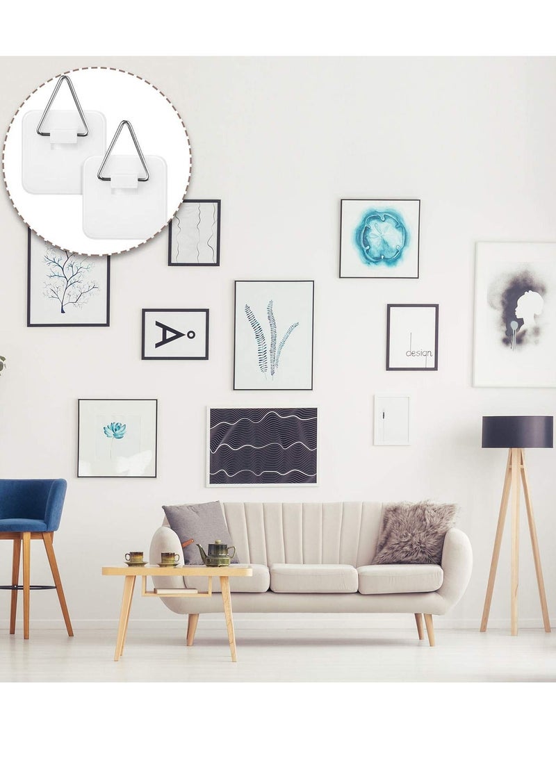 Y&D Invisible Adhesive Plate Hanger Plastic Picture Hangers Without Nails Vertical Holders Sticky for Photo Frame Wall Art Decoration (40 Pieces,1.25 Inch)  - Image 3