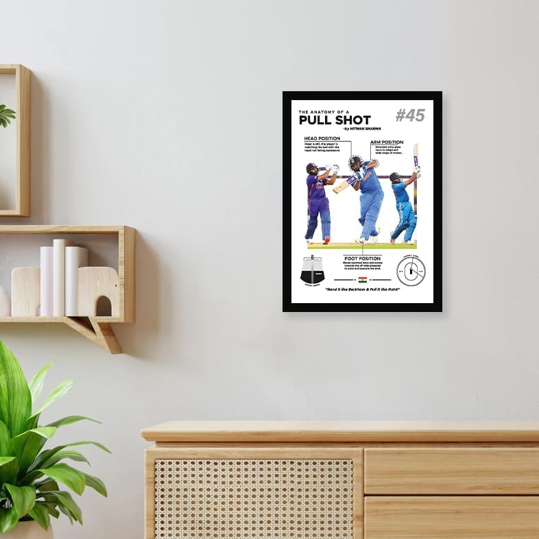 Wood Rohit Sharma Wall Poster Frames | 8X12 Inch (A4 Size) | Hanging Wall Artwork Frames For Home Bedroom, Living Room And Walls Aesthetics - Image 2
