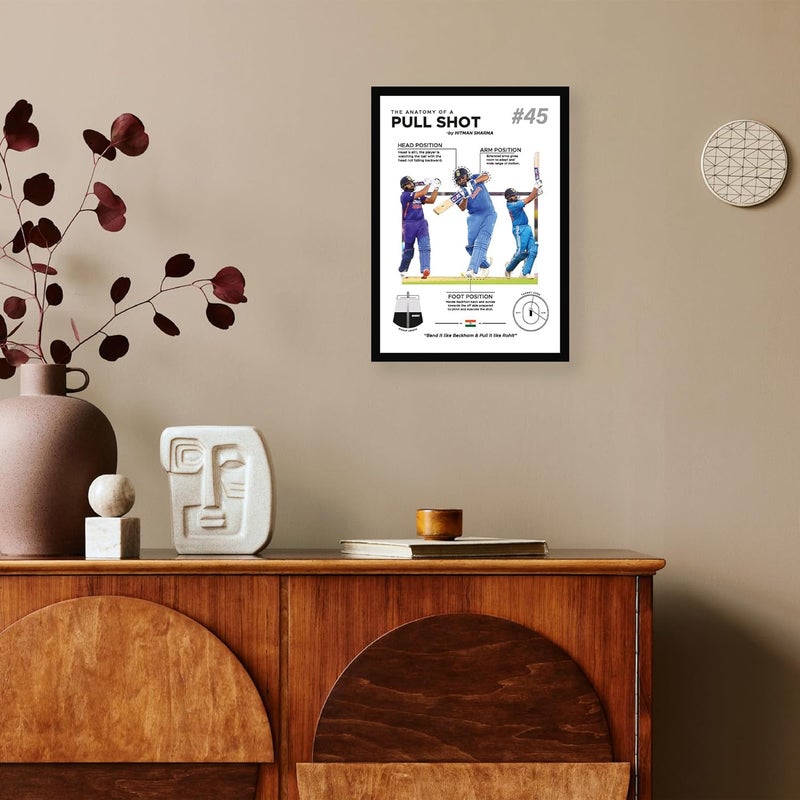 Wood Rohit Sharma Wall Poster Frames | 8X12 Inch (A4 Size) | Hanging Wall Artwork Frames For Home Bedroom, Living Room And Walls Aesthetics - Image 3