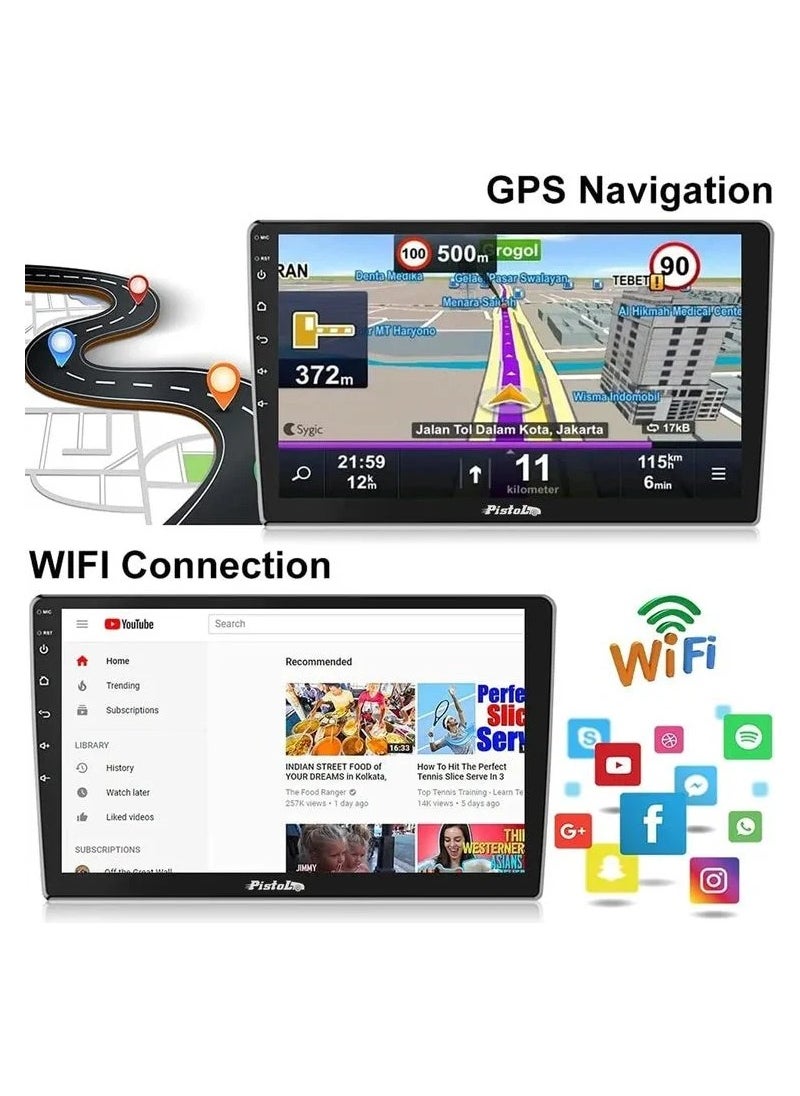 Car Android Music System 9 inch Car LCD Screen With iOS Android Mirror Link, 1080p OEM Head Unit BT/WiFi/GPS/Handsfree Call PISTOL