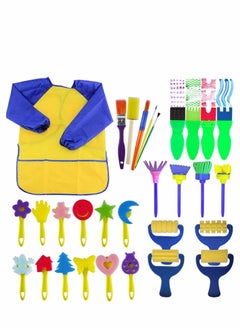 Y&D Kids Paint Brushes Sponge Kits, 29 pcs Painting Drawing Tools, Children Early DIY Learning Sets Arts and Crafts for toddlers  - Image 1