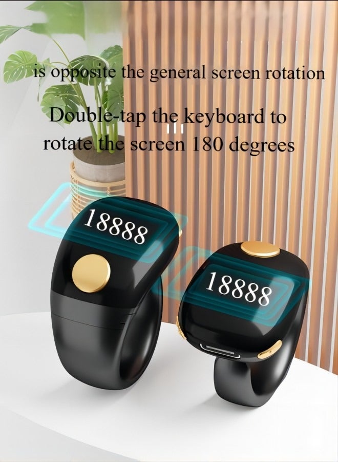 New Zikr Smart Ring OLED Display, IPX67 Waterproof, Ring Counter, Adjustable Ring Size, Including 3 Compatible Sizes (18mm/20mm/22mm) Prayer Time Reminder with Vibration Reminder Tasbih Counter and Bluetooth Connection  - Image 4