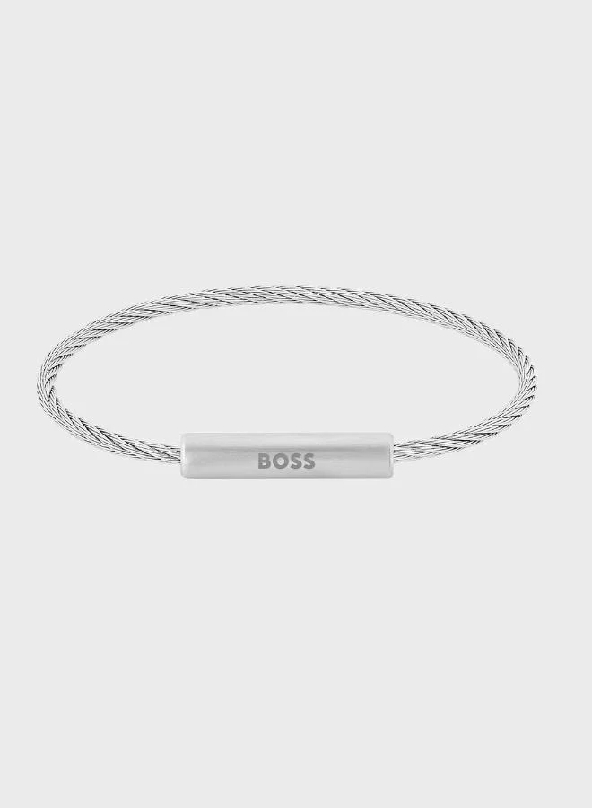 BOSS Alek Collection Wire Bracelet For Men In Stainless Steel - 1580387