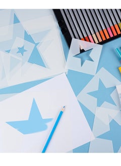 Y&D 8 Pieces Large Star Stencil for Painting Template 5 Point Reusable Plastic Stencils,for Home Decoration Arts Paper Fabric Flag(8 Sizes, Star)  - Image 4