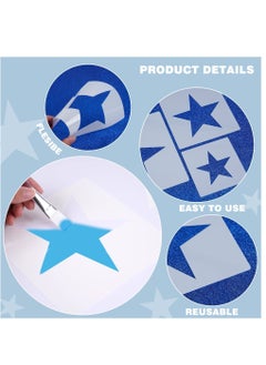 Y&D 8 Pieces Large Star Stencil for Painting Template 5 Point Reusable Plastic Stencils,for Home Decoration Arts Paper Fabric Flag(8 Sizes, Star)  - Image 2