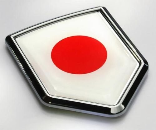 Car Chrome Decals CBSHD104 Japan Flag Japanese Emblem Chrome Car Decal Sticker Shield Shape - Image 4