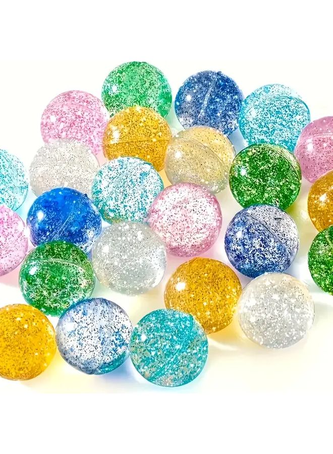 8 18 24 40 Vibrant Glitter Bounce Balls Assorted Colors Rubber Party Favors For Birthday Goodie Bags Family Reunions School Prizes And Easter Celebrations 18pcs - Image 1