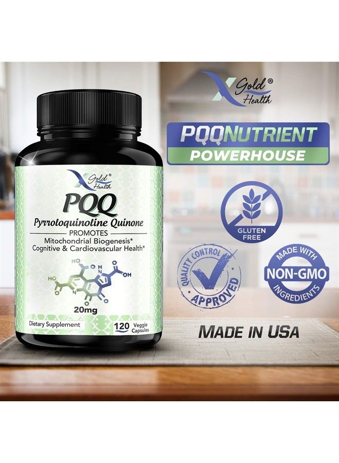 X Gold Health PQQ Supplement Veggie Capsules (Pyrroloquinoline Quinone), 99,7%+ Highly Purified - Promotes Mitochondrial Biogenesis, Energy Optimizer, Heart Health, Cognitive Function & Sleep Support (120 CT) - Image 5
