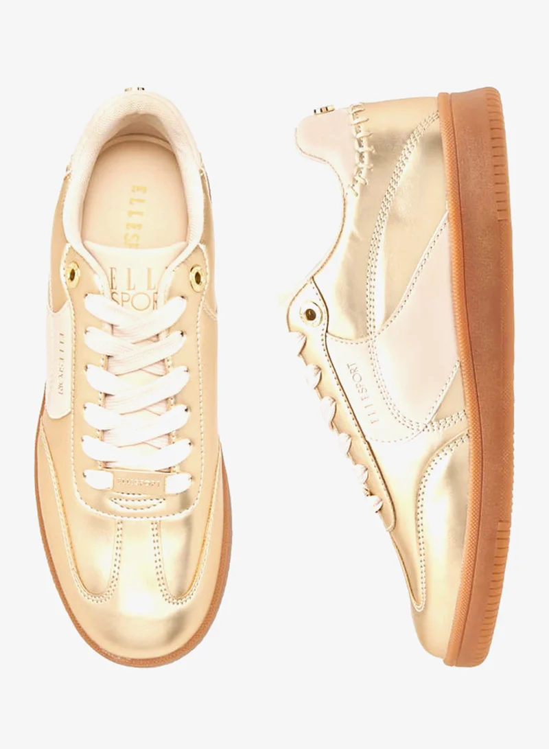 ELLE Women's Panelled Sneakers with Lace-Up Closure