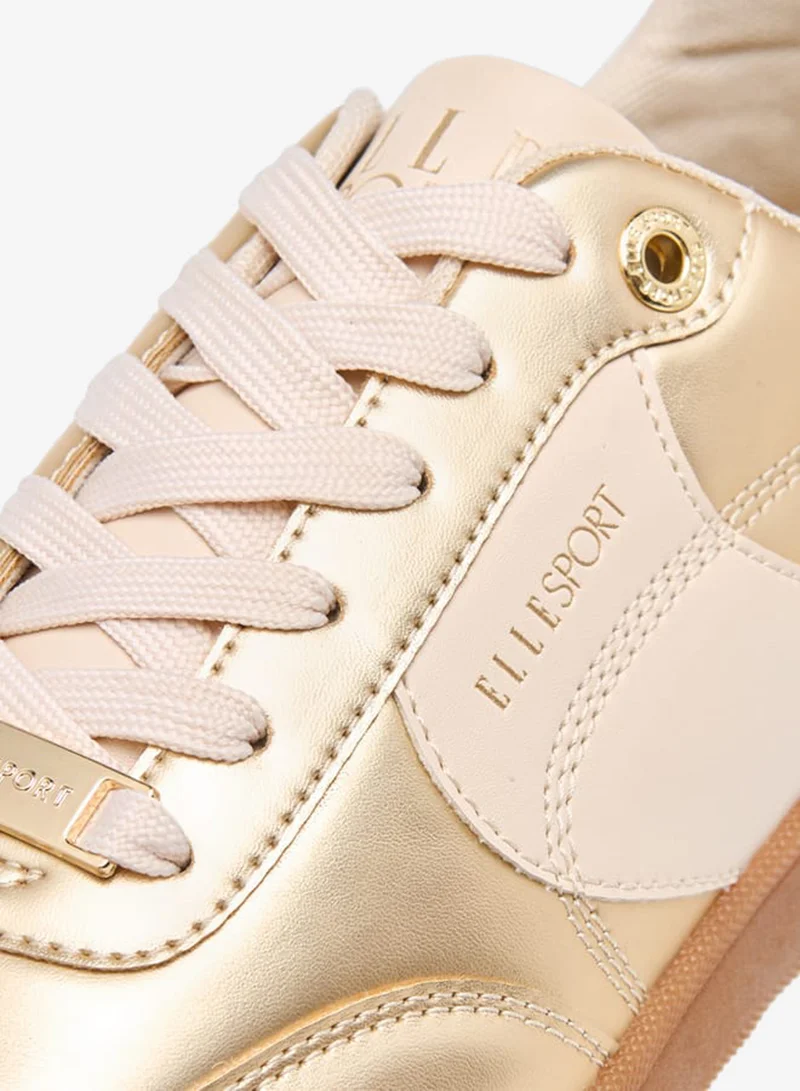 ELLE Women's Panelled Sneakers with Lace-Up Closure
