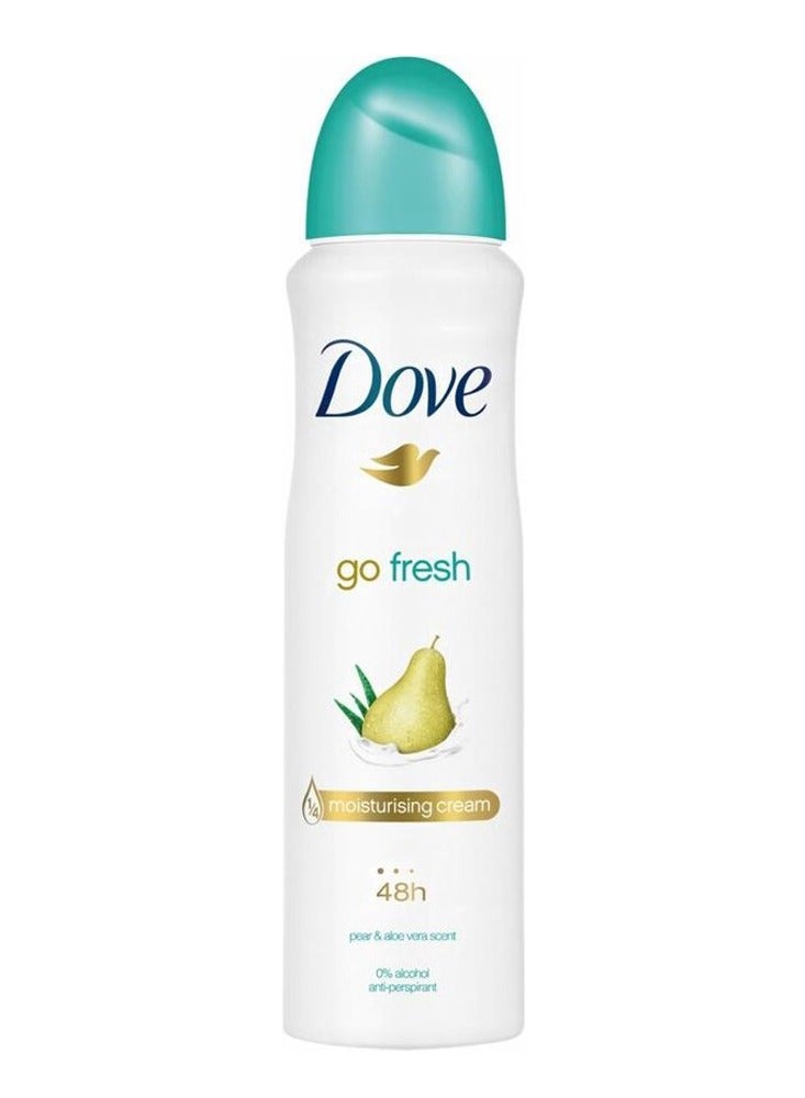 Dove Go Fresh Pear and Aloe Vera Scent Deodorant Spray 150ml Pack of 6 - Image 2