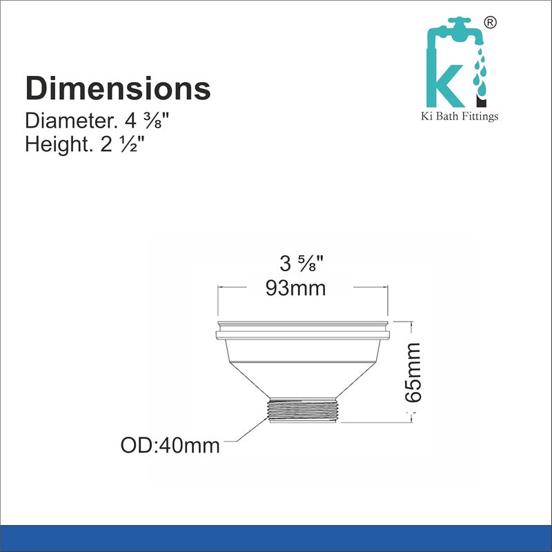 KI Heavy Duty PVC 3-Inch Kitchen Sink Coupling with Steel Jali Drain Outlet - Image 3