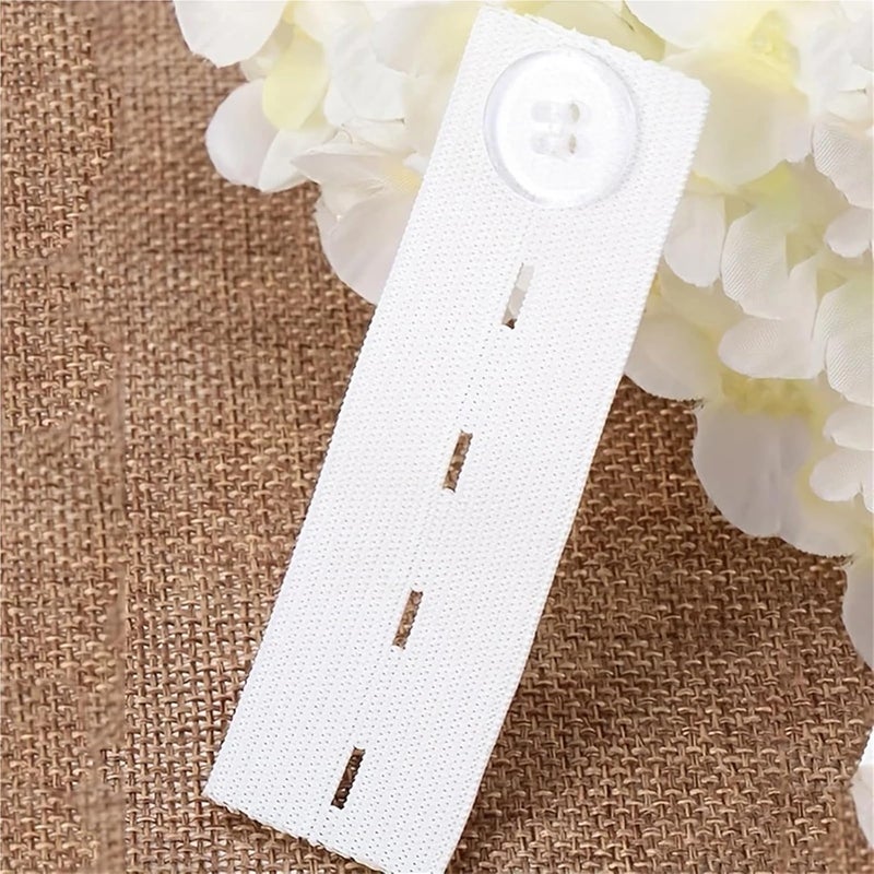 Waistband Extenders 30 Pcs Unisex Skirt Trousers Jeans Waist Expander Adjustment Waistband Extender Button Elastic Belt Extension Buckle Garment Belt(Black) - Image 5