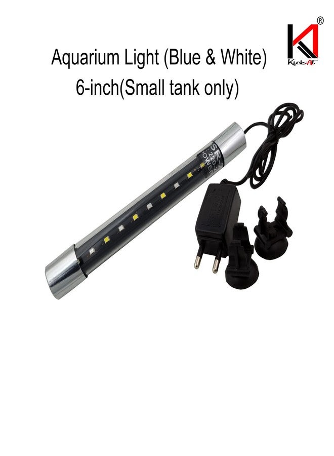 مصباح حوض السمك LED من KickAt طراز SR-200 | مصباح حوض سمك مقاوم للماء قابل للغمر مقاس 6.5 بوصة | إضاءة بيضاء قابلة للتعديل مع كوبين شفط | مصباح LED موفر للطاقة بقوة 2 واط لأحواض المياه العذبة والنباتات المائية - Image 2