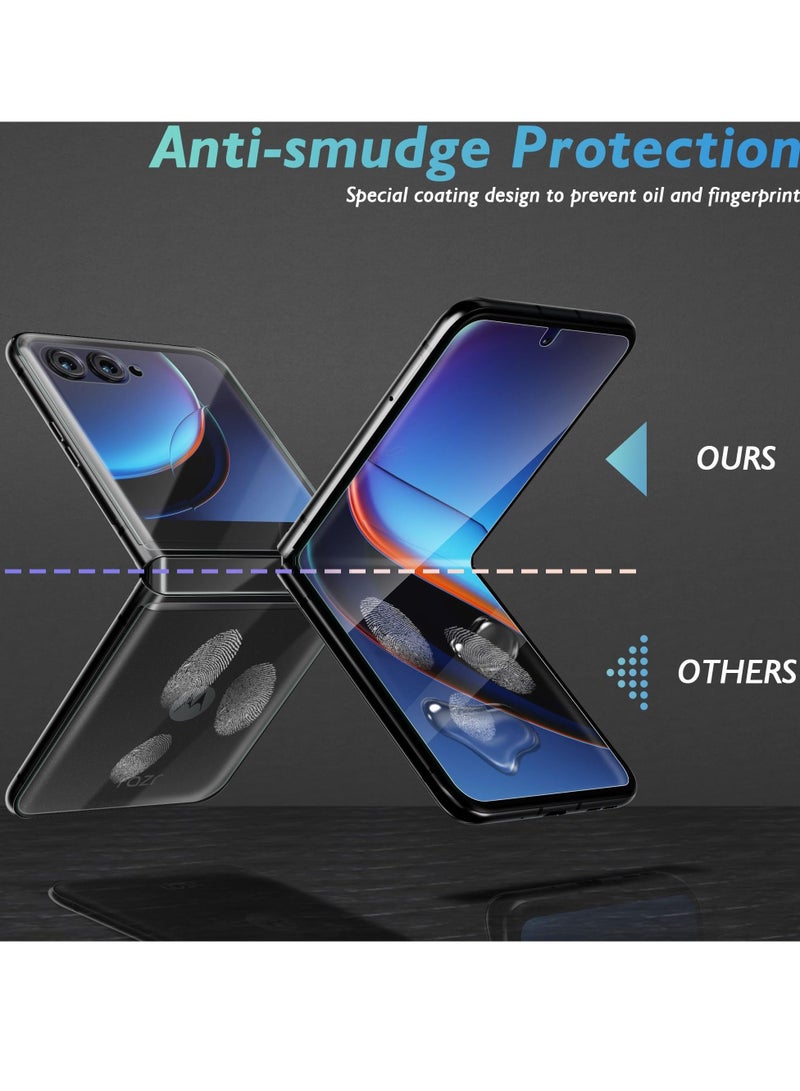 Excefore Screen Protector Compatible for Motorola Razr+ 2023, 3 Sets 12 Packs Anti-Scratch Bubble-Free Screen Protector, Premium Quality Soft TPU (Not Glass)  - Image 2