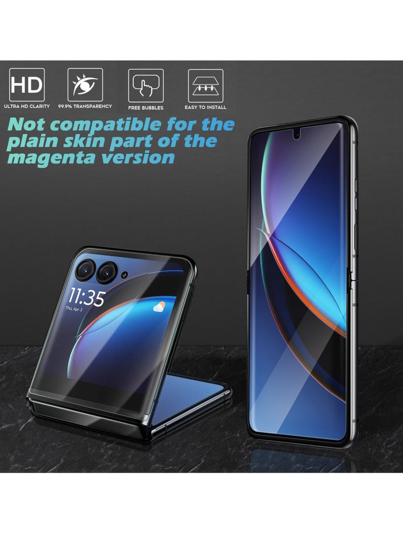Excefore Screen Protector Compatible for Motorola Razr+ 2023, 3 Sets 12 Packs Anti-Scratch Bubble-Free Screen Protector, Premium Quality Soft TPU (Not Glass)  - Image 5