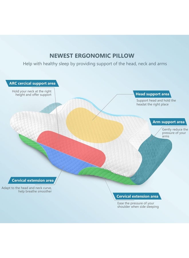 Adjustable Cervical Memory Foam Pillow Odorless Neck Pillows For Pain Relief Orthopedic Contour Pillows For Sleeping With Cooling Pillowcase Bed Support Pillow For Side Back Stomach Sleeper - pzsku/Z31680053683A43158429Z/45/_/1721115358/b1fbd2f1-e7ab-4049-a52a-fa7e6a78ab1d