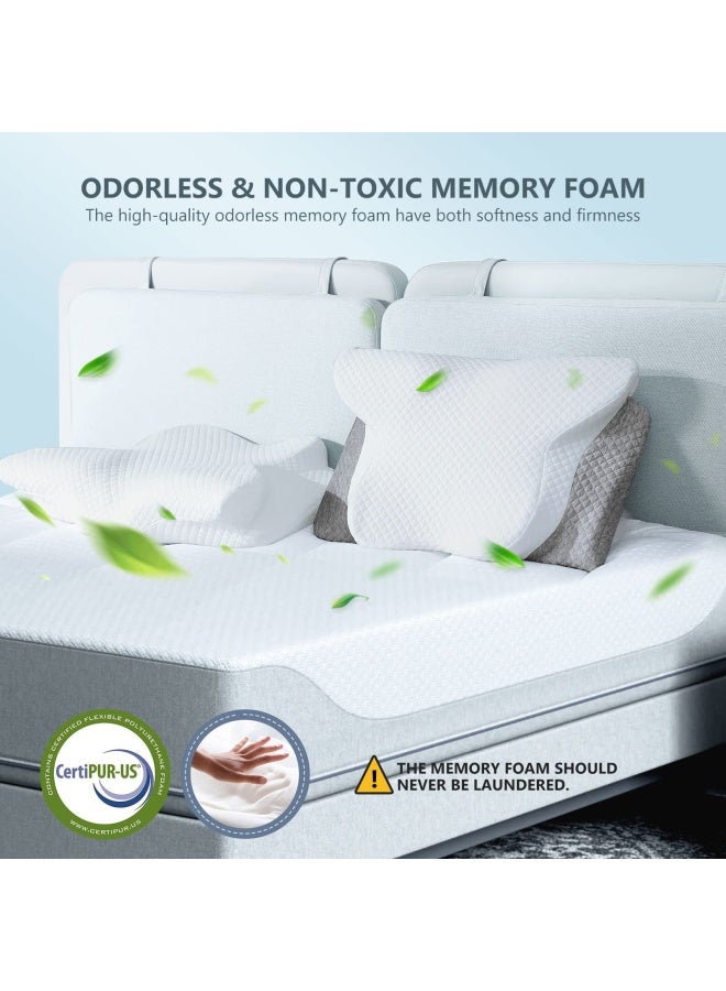 ZAMAT وسادة رقبة من فوم الذاكرة القابلة للتعديل خالية من الروائح لتخفيف الألم وسادات تقويم العظام بتصميم مائل للنوم مع غلاف وسادة مبردة وسادة دعم للسرير للذين ينامون على الجانب أو الظهر أو البطن - Image 5