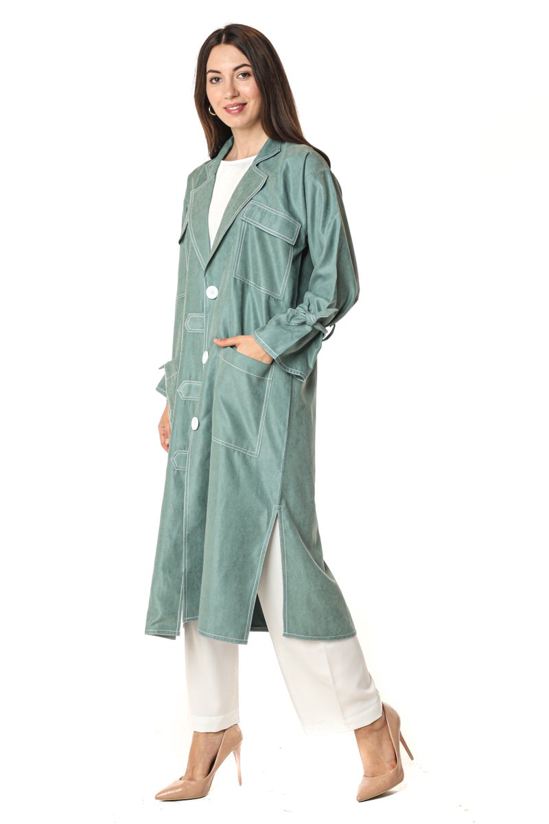 Moistreet Pocket Detailed Crepe Top & Pants Set - Image 2