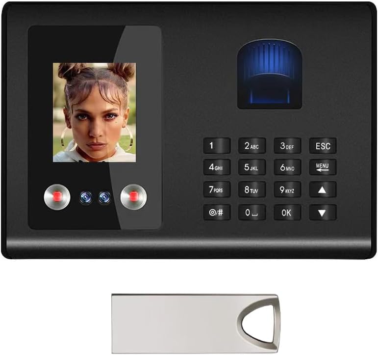 Time Clock for Employees, Attendance Machine Face Recognition Time Clock Biometric Time Clock Password Punch Time Clock,Password Punching in One,Office Time Clock - Image 1