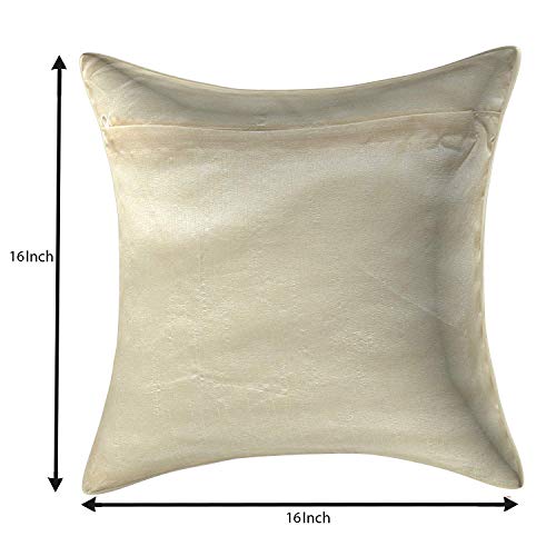 IM FAB Plain Jute Cushion Cover (16X16 inches/40X40 cms, Cream/Beige) - Image 4