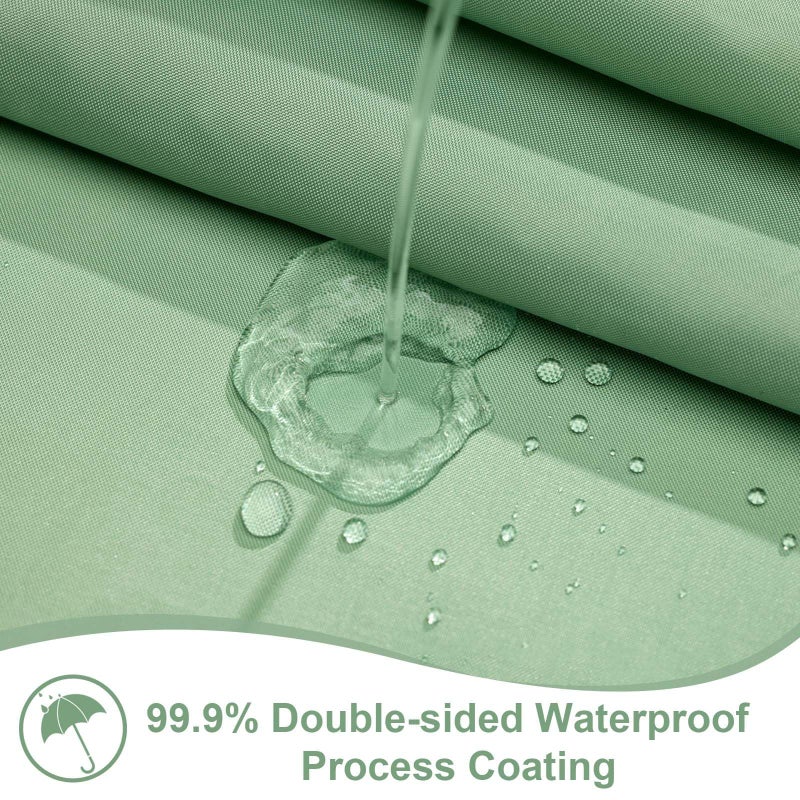 ORTIGIA Green Shower Curtain, Cute Sage Green Scalloped Ruffle Shower Curtains Aesthetic Preppy Boho Waterproof Fabric for Bathroom Decor with Metal Hook 72 W x 72 H Inch - Image 4
