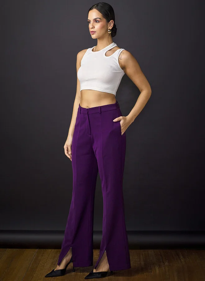 Salt Attire SALT ATTIRE Women Tailored Flared Bootcut Trousers