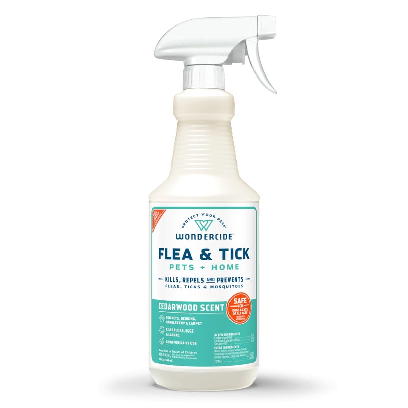 Wondercide - Flea, Tick & Mosquito Spray for Dogs, Cats, and Home - Flea and Tick Killer, Control, Prevention, Treatment - with Natural Essential Oils - Pet and Family Safe - Cedarwood 32 oz - Image 1