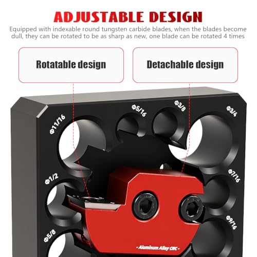 Serplex® 8-Hole Dowel Maker Jig, 5/16 3/8 7/16 1/2 9/16 5/8 11/16 3/4in djustable Metric Dowel Maker Tool with Carbide Blade, Electric Drill Milling Dowel Round Rod Auxiliary Tool for Woodworking - Image 5