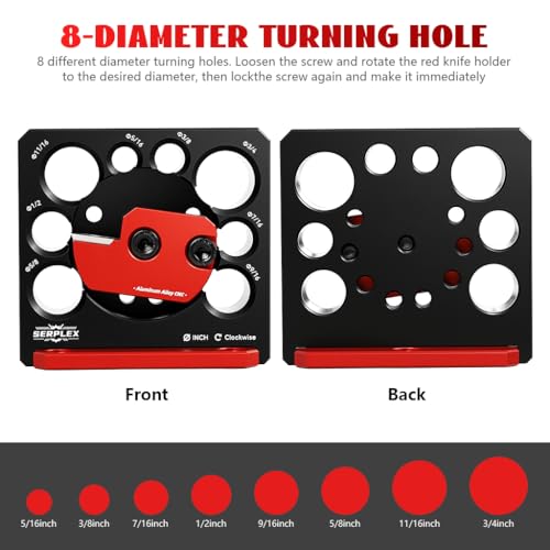 Serplex® 8-Hole Dowel Maker Jig, 5/16 3/8 7/16 1/2 9/16 5/8 11/16 3/4in djustable Metric Dowel Maker Tool with Carbide Blade, Electric Drill Milling Dowel Round Rod Auxiliary Tool for Woodworking - Image 3