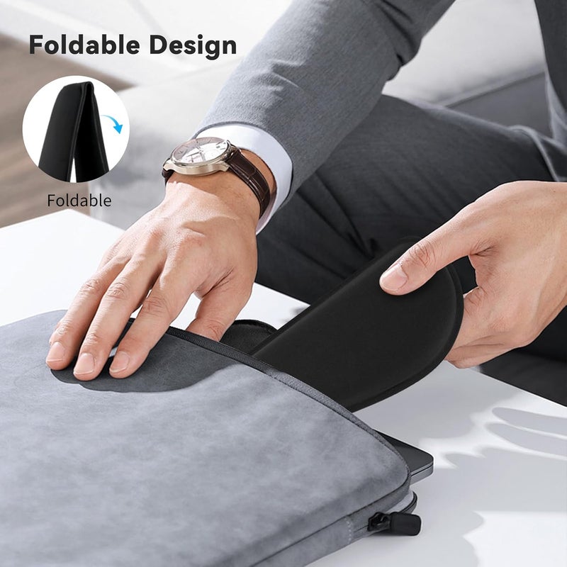 ZIBLY Ergonomic Gel Memory Foam Keyboard Wrist Rest & Mousepad Rests for Computer, Silky Wrist Rest for Typing, Laptop, and Mouse Desk Pads Support Hand and Arm, 2 Piece Pad for Office and Travel - Image 4