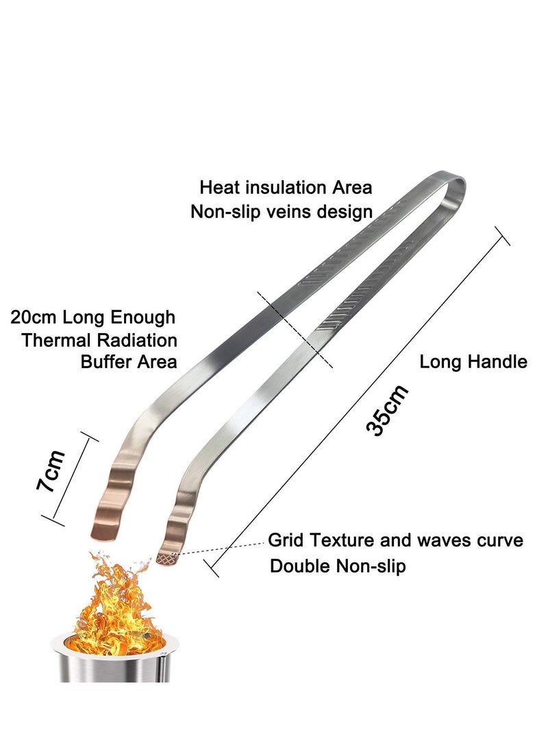 Excefore Lengthened Barbecue Tongs in Stainless Steel Long Tweezers BBQ Tools Clamp for Kitchen Cooking BBQ Grill Baking Pasta Tong - Image 4