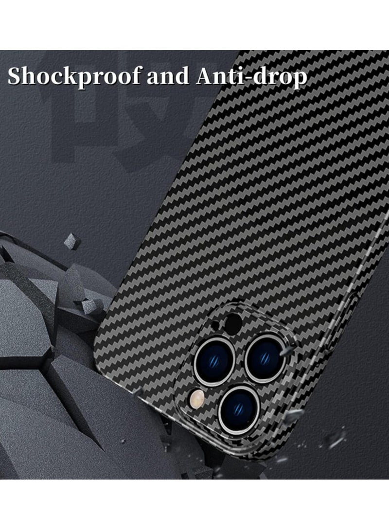 MUNTAQI Personality Handsome Light Thin Carbon Fiber Pattern PC Phone case Compatible with iPhone 12 Pro max Unique Comfortable Cool Shockproof Back Cover - Image 3