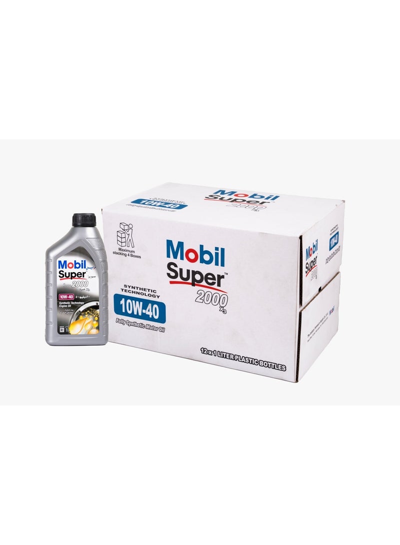 Mobil Super High Performance 10W-40 Synthetic Technology Engine Oil – 12X1L - Image 1