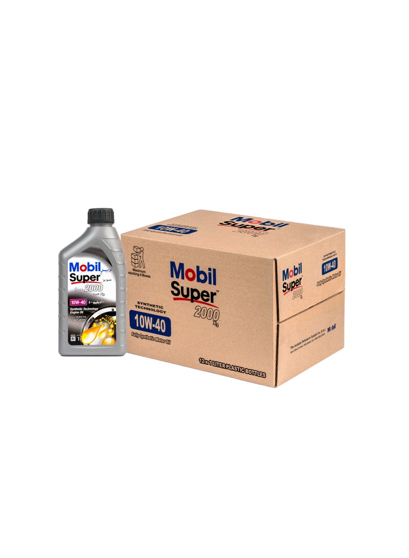 موبيل Mobil Super™ 10W-40 (زيت محركات شبه صناعي عالي الجودة لسيارات الركاب) 12X1L - Image 1