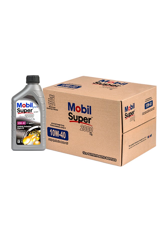 موبيل Mobil Super™ 10W-40 (زيت محركات شبه صناعي عالي الجودة لسيارات الركاب) 12X1L - Image 1