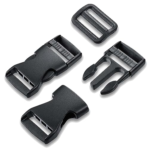 iCONY Nylon Webbing Strap 10meter roll with 5 Buckles, 5 Adjuster and 1 Thread Cutter for Backpack Repairing, Luggage Fastening Strap, Pet Collar Making, Hiking and More (Black) (1.5 inch) - Image 3