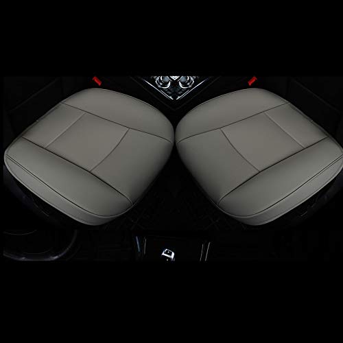 EDEALYN Car Seat Cushions Cover, 2pcs PU Leather Car Seat Covers Car Seat Protector Cover for Car Driver and Passenger Seat Bottom (Width 20.8×deep 21×Thick 0.35 inch) (Dark Grey-B) - Image 1