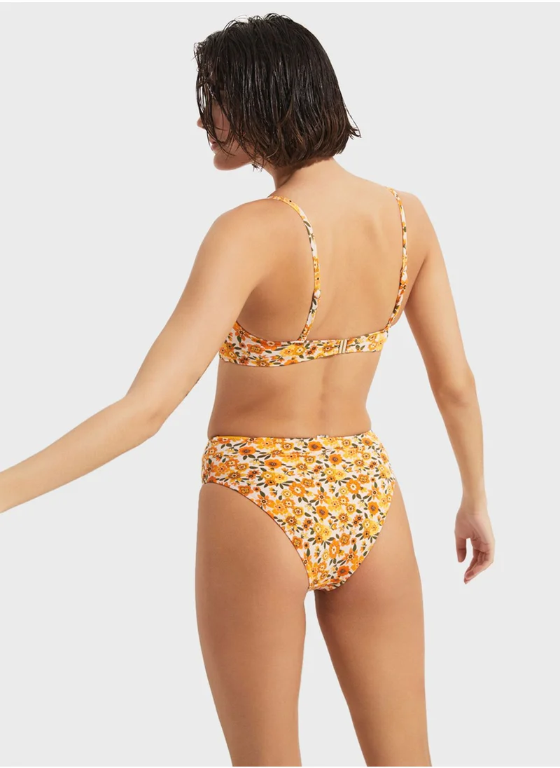 جون Floral Print Drap Detail Bikinis