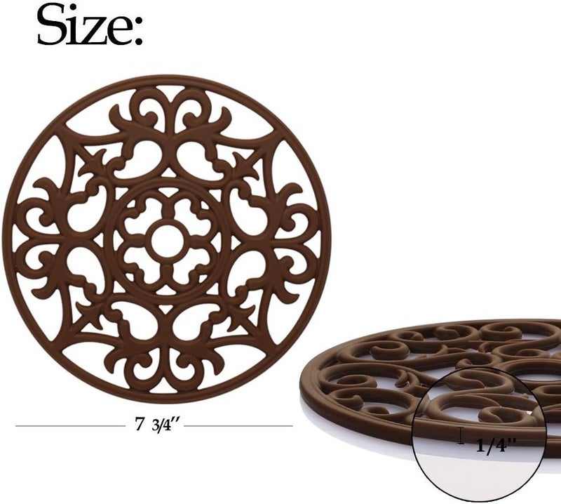 ME.FAN MEFAN Trivets for DishesPotsPans 3 Pcs Silicone Mats FlexibleDurableNon Slip Hot Pads to Protect Table and Counter Top Coffee - Image 2